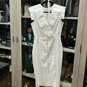 Ava & Aiden white  V Neck Dress